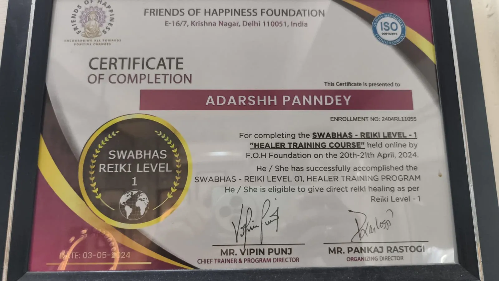 Swabhas Reiki Level 1, 2024